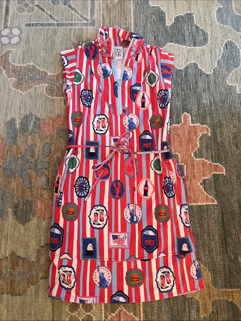 Alden Adair Red White Blue Americana Golf Tennis Dress XXS